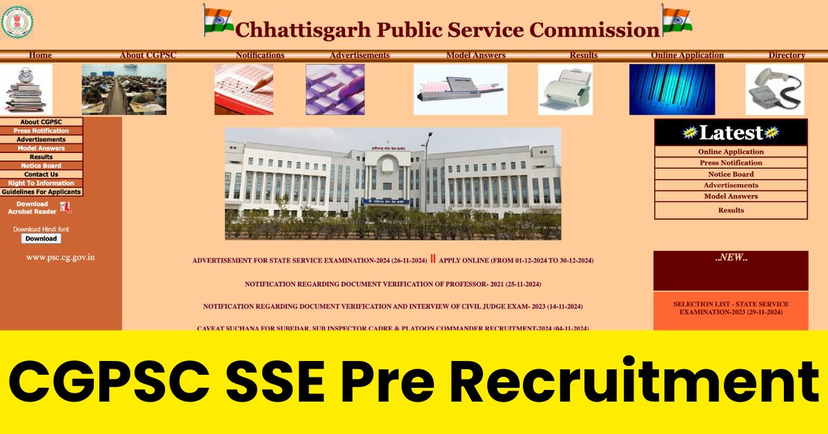 CGPSC SSE Pre Recruitment